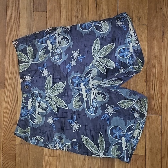 Tommy Bahama Mens Swim Trunks Size Small Hawaiian Floral Fish Print Nylon Mesh - Picture 1 of 9